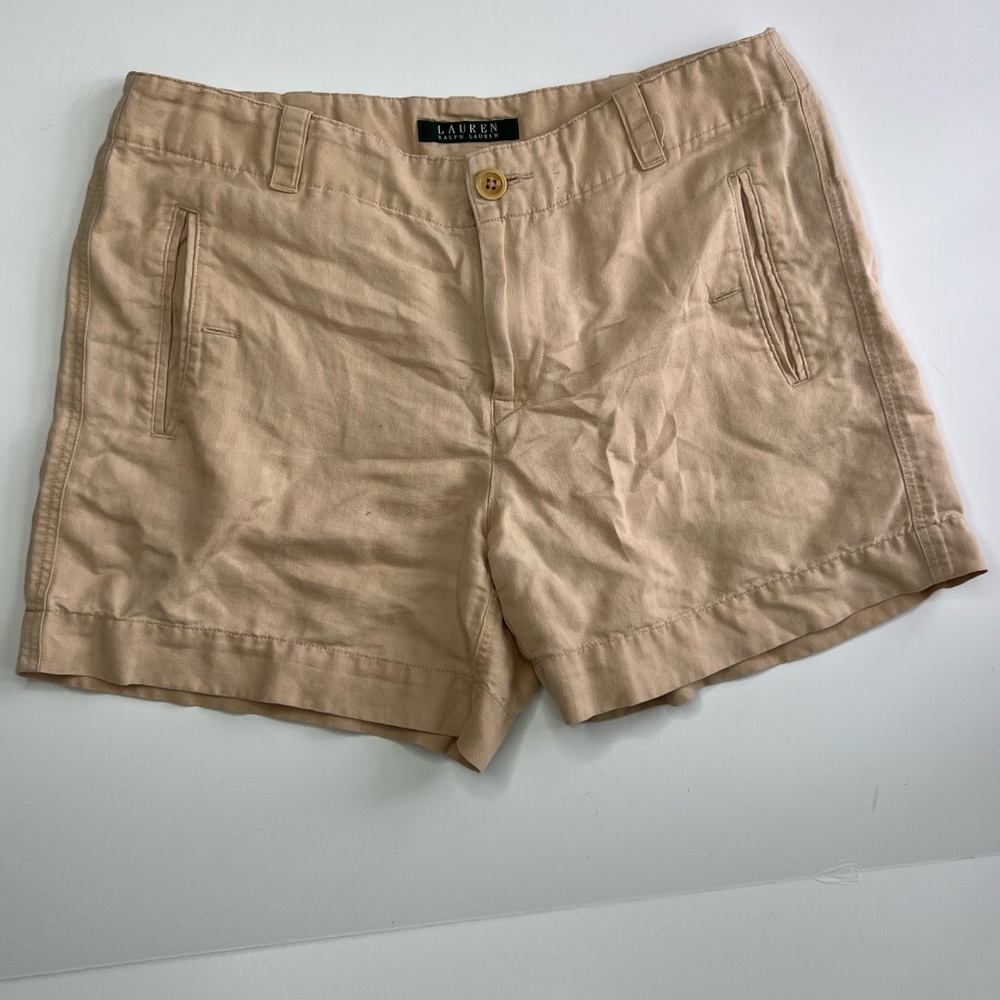 Lauren Ralph Lauren 4 Linen Cotton Shorts Nude Tan Super Soft Vintage Quality